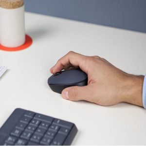 LOG2 (1) Combo Inalámbrico Logitech MK235 Teclado Multimedia y Mouse Ambidiestro - Gris